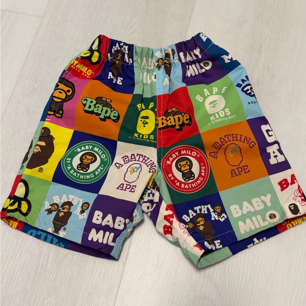 A Bathing Ape - BAPE Kids Multicolor Graphic Swim Shorts